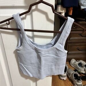 Women's Ribbed Tank Top - Light Blue